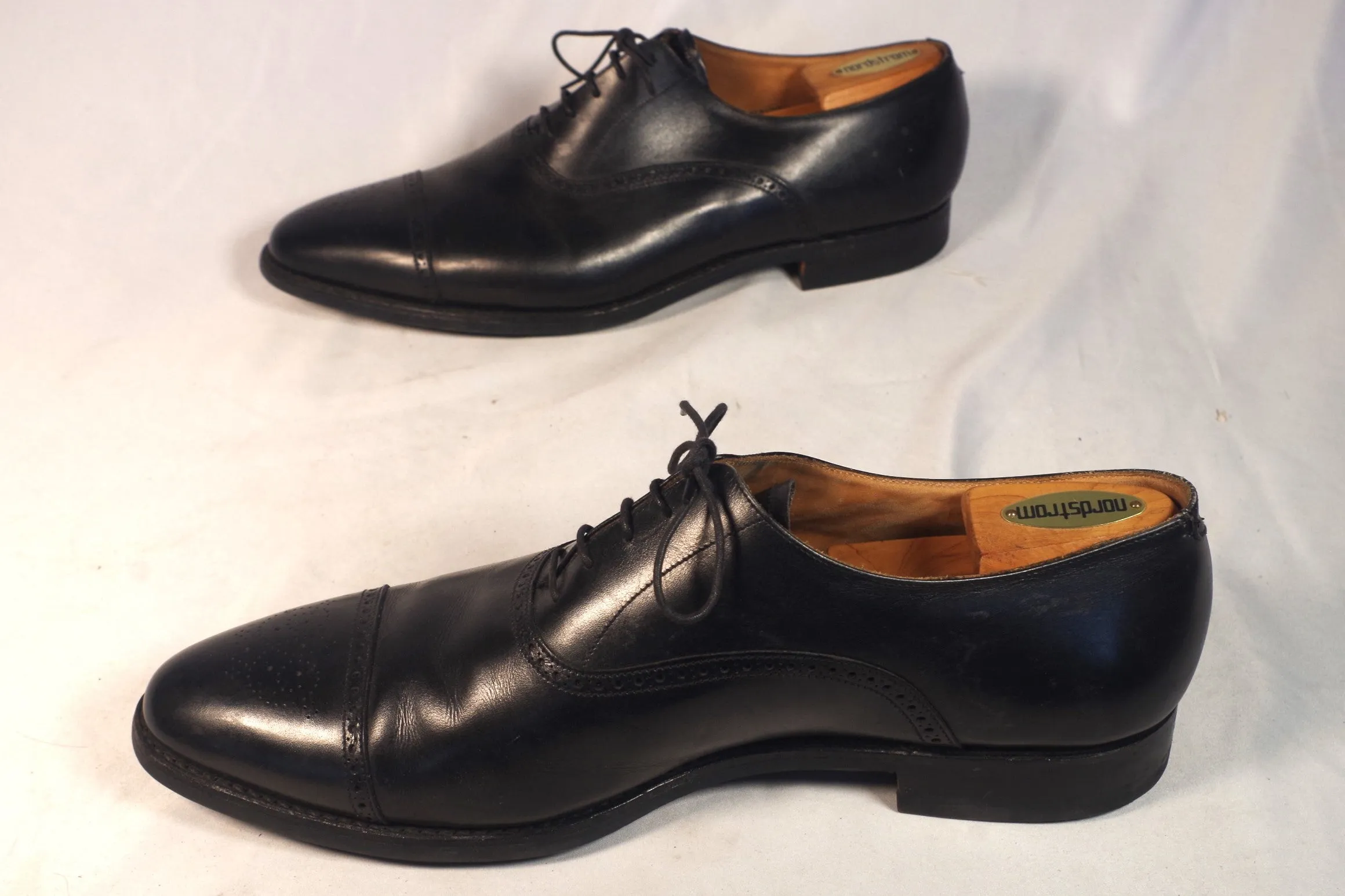 Crockett & Jones Black Leather Captoe Brogues - Size 12E
