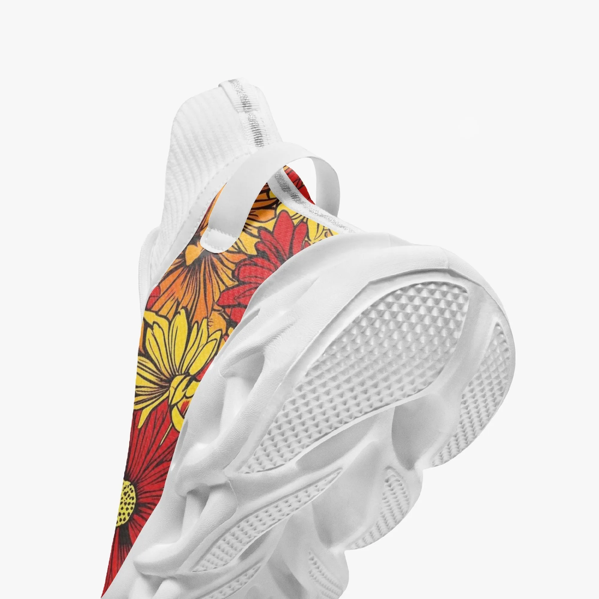 Daffodil Floral High-top Bounce Mesh Knit Sneakers