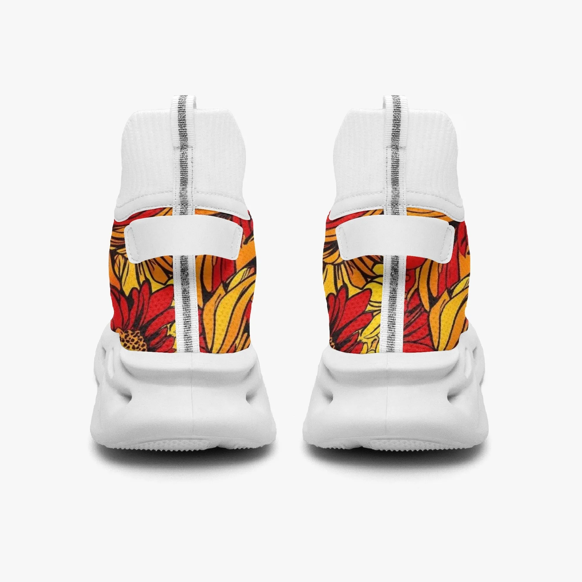 Daffodil Floral High-top Bounce Mesh Knit Sneakers