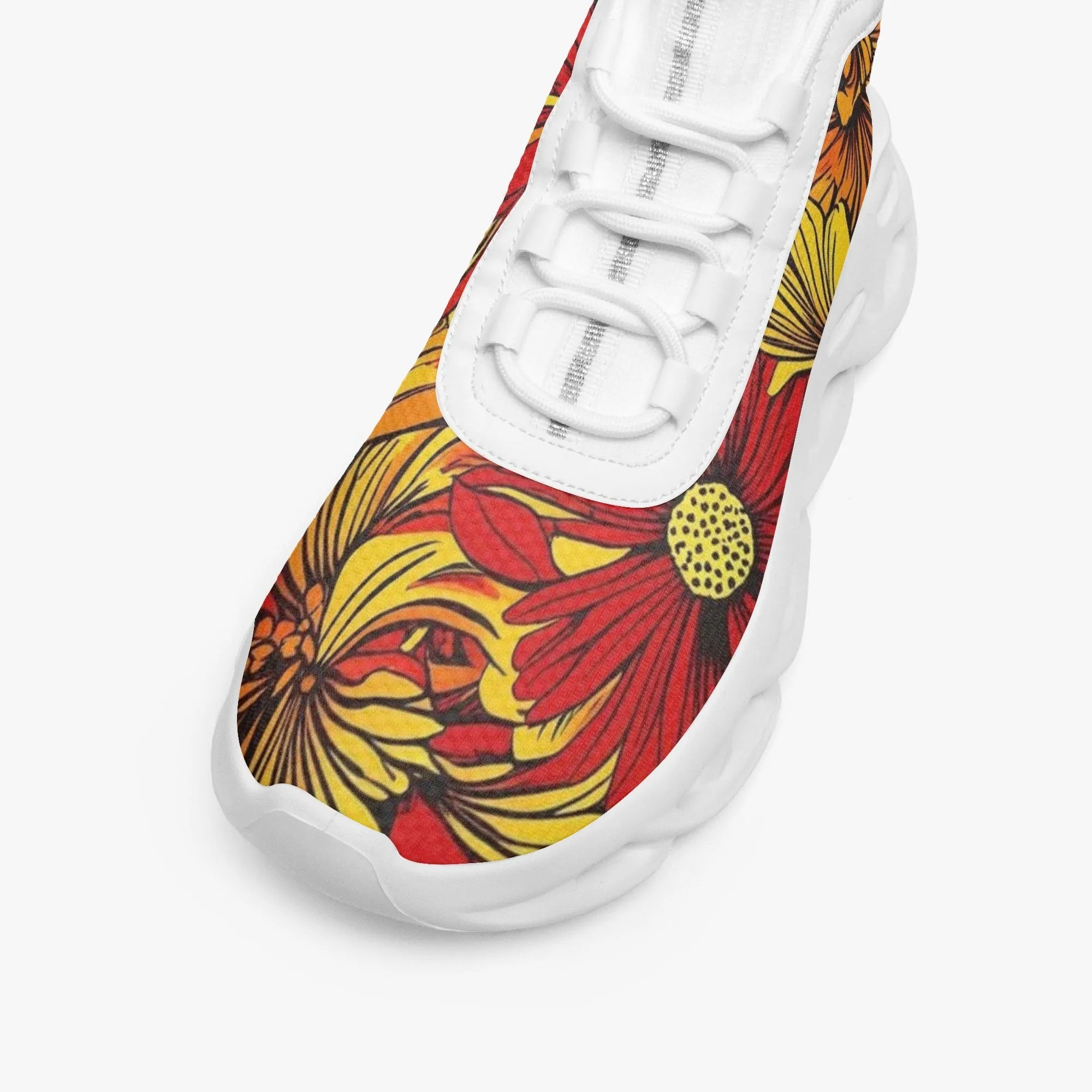 Daffodil Floral High-top Bounce Mesh Knit Sneakers