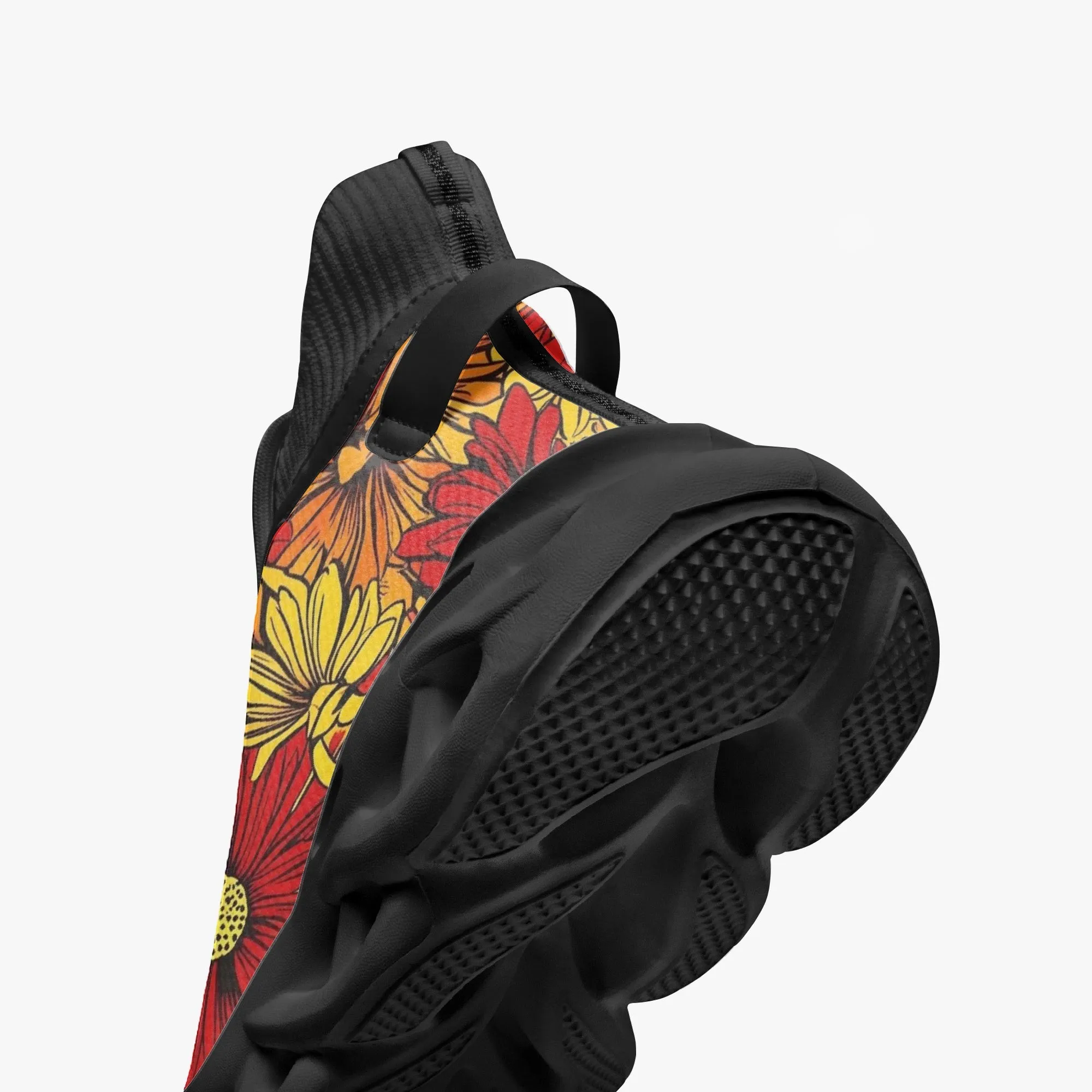 Daffodil Floral High-top Bounce Mesh Knit Sneakers
