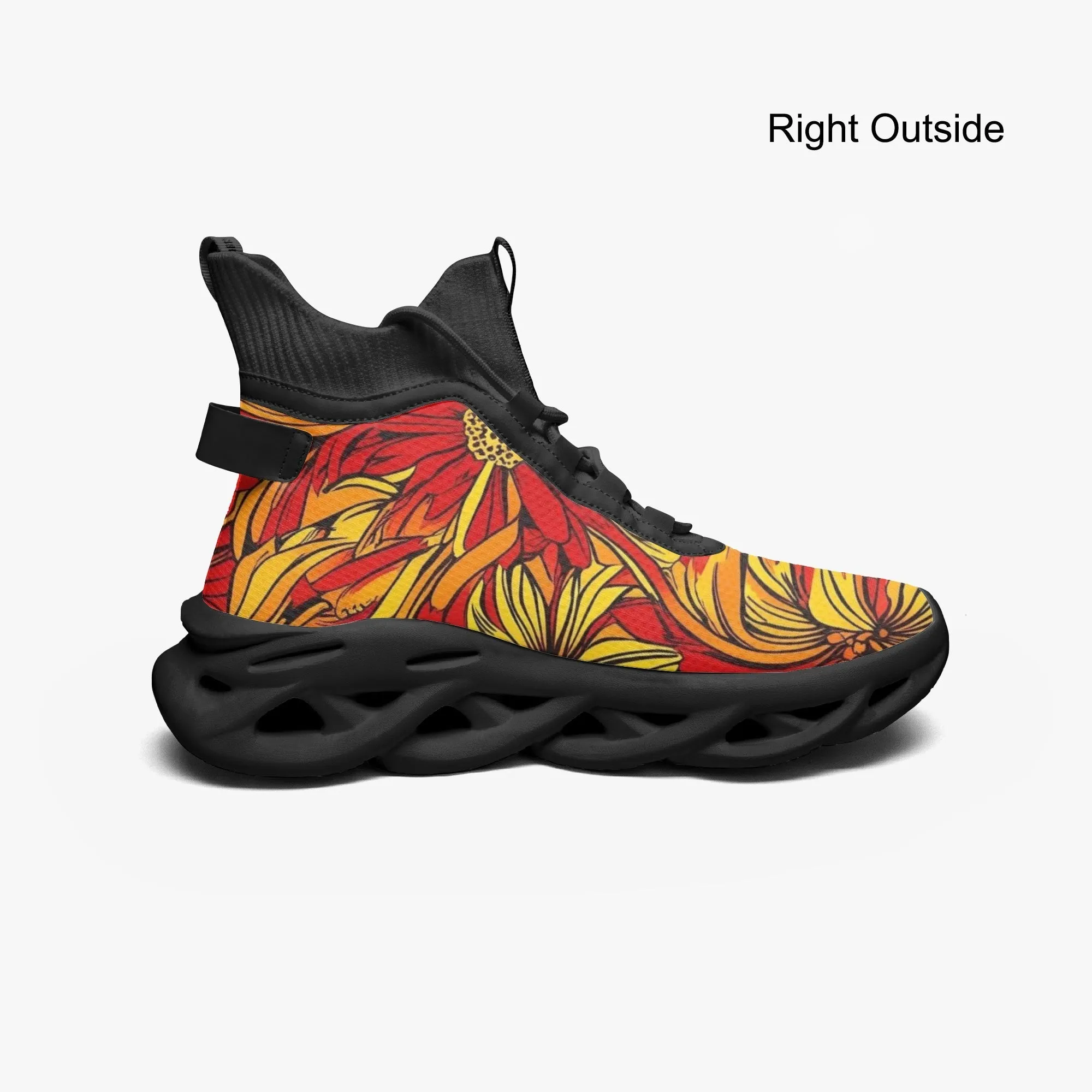 Daffodil Floral High-top Bounce Mesh Knit Sneakers