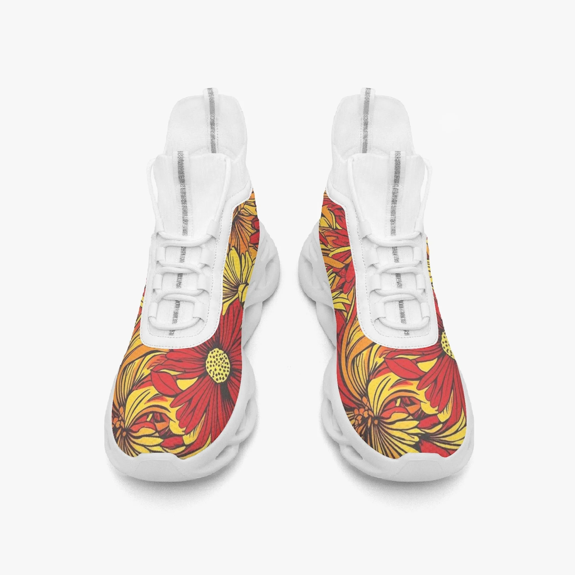 Daffodil Floral High-top Bounce Mesh Knit Sneakers
