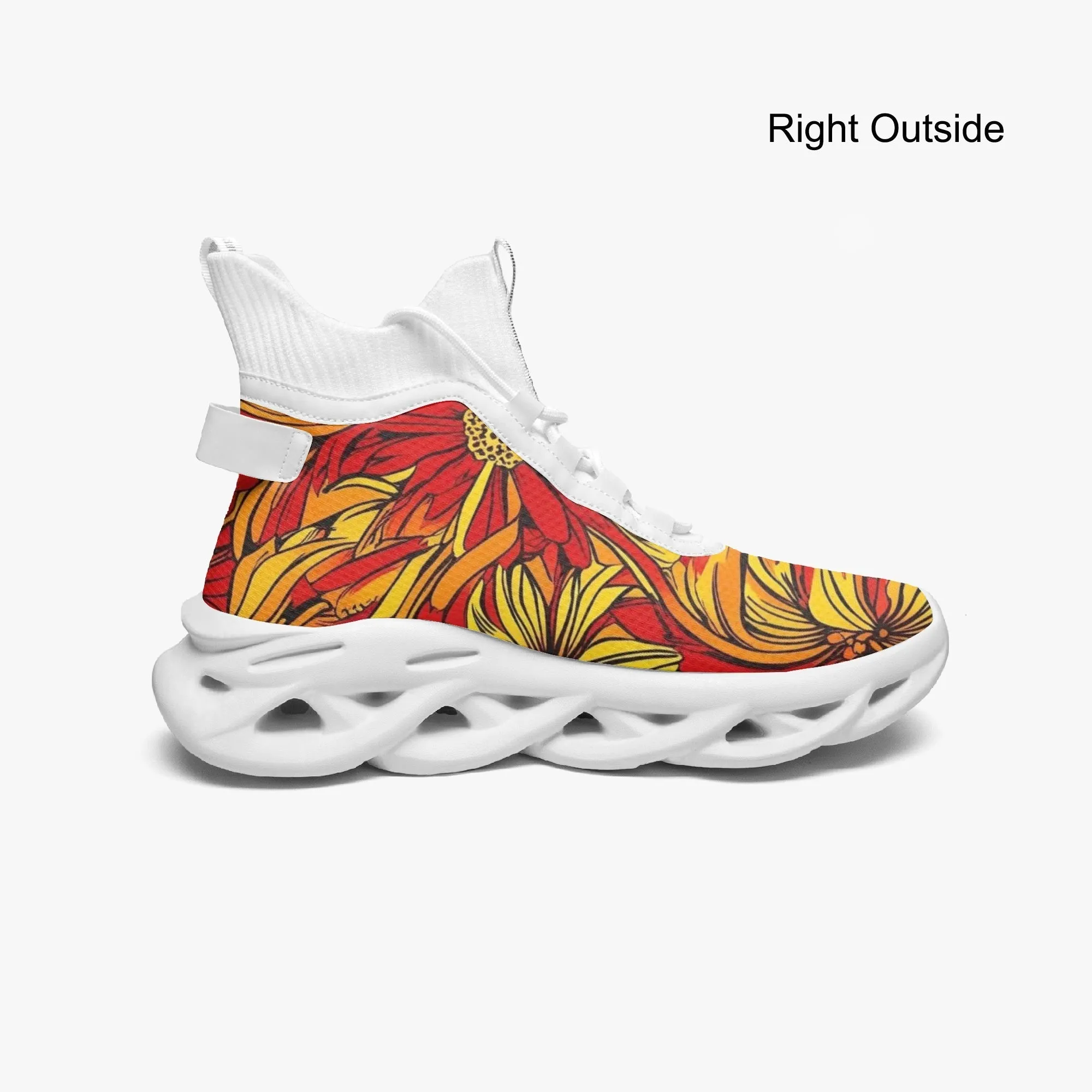 Daffodil Floral High-top Bounce Mesh Knit Sneakers