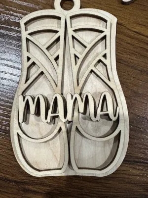 Dance / Dance Shoes Charm  / Unfinished / Wooden Car Charms / Unfinished / DIY / Blank Charm / Charm/ Dance Mom Charm