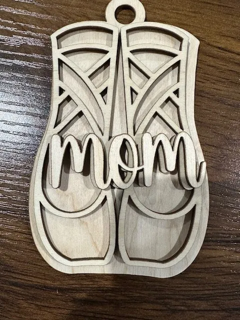 Dance / Dance Shoes Charm  / Unfinished / Wooden Car Charms / Unfinished / DIY / Blank Charm / Charm/ Dance Mom Charm