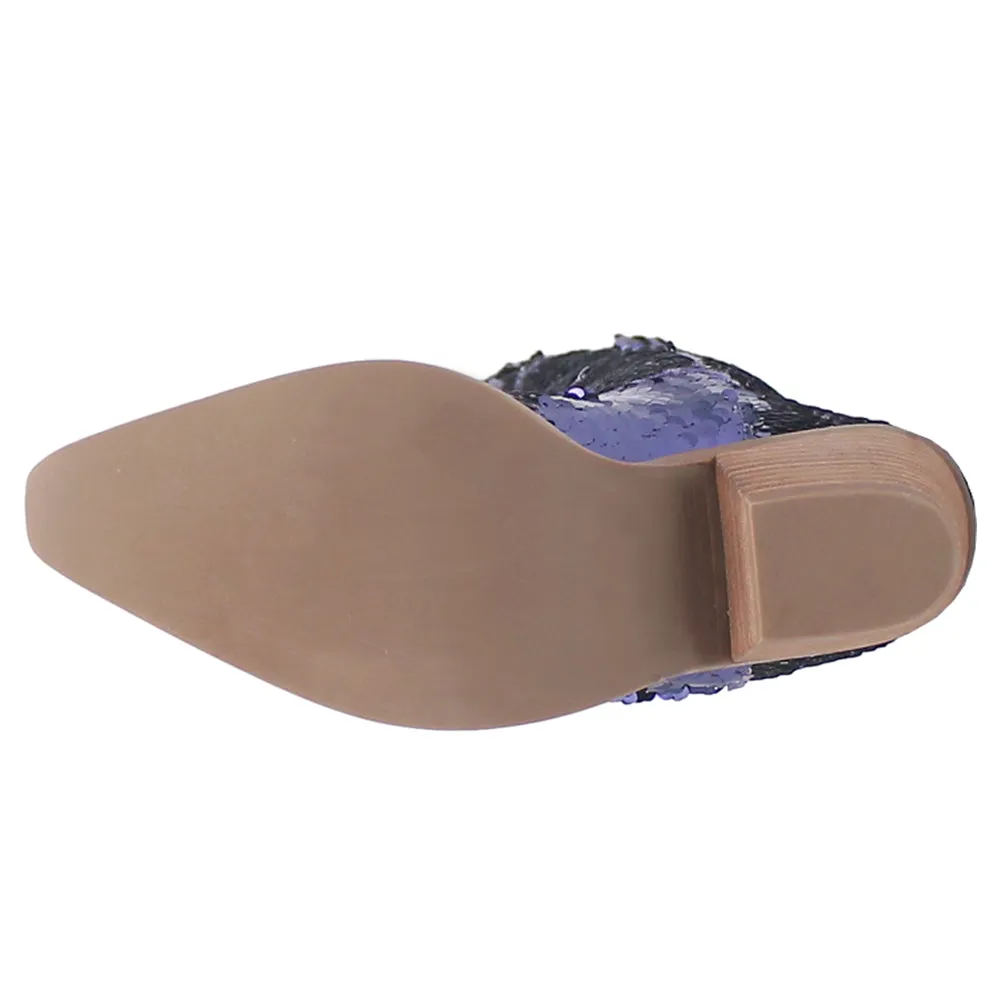 Dance Hall Queen Sequin Snip Toe Cowboy Boots
