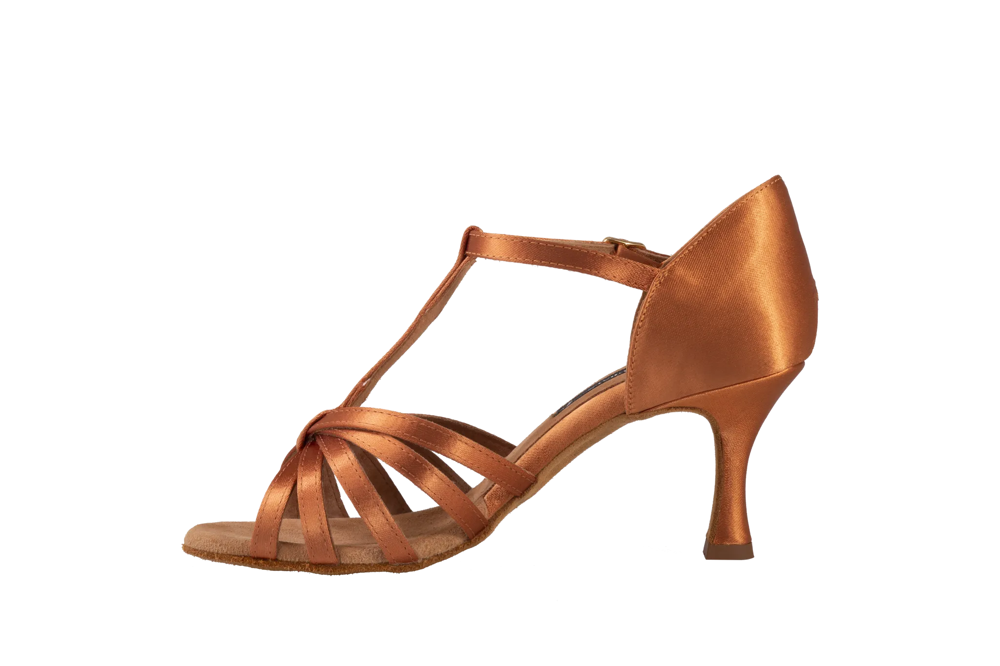 Dance Naturals Voga Latin Dance Shoe with T-Bar Strap Available in Brown or Black Satin