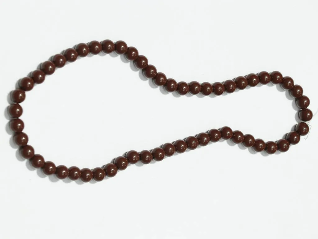 Dark Brown Circular Plastic Beads - 8 mm