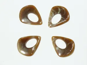Dark Brown Designer Drop Plastic Beads - 40x32 mm