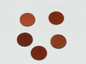 Dark Brown Flat Circular Plastic Beads - 22 mm