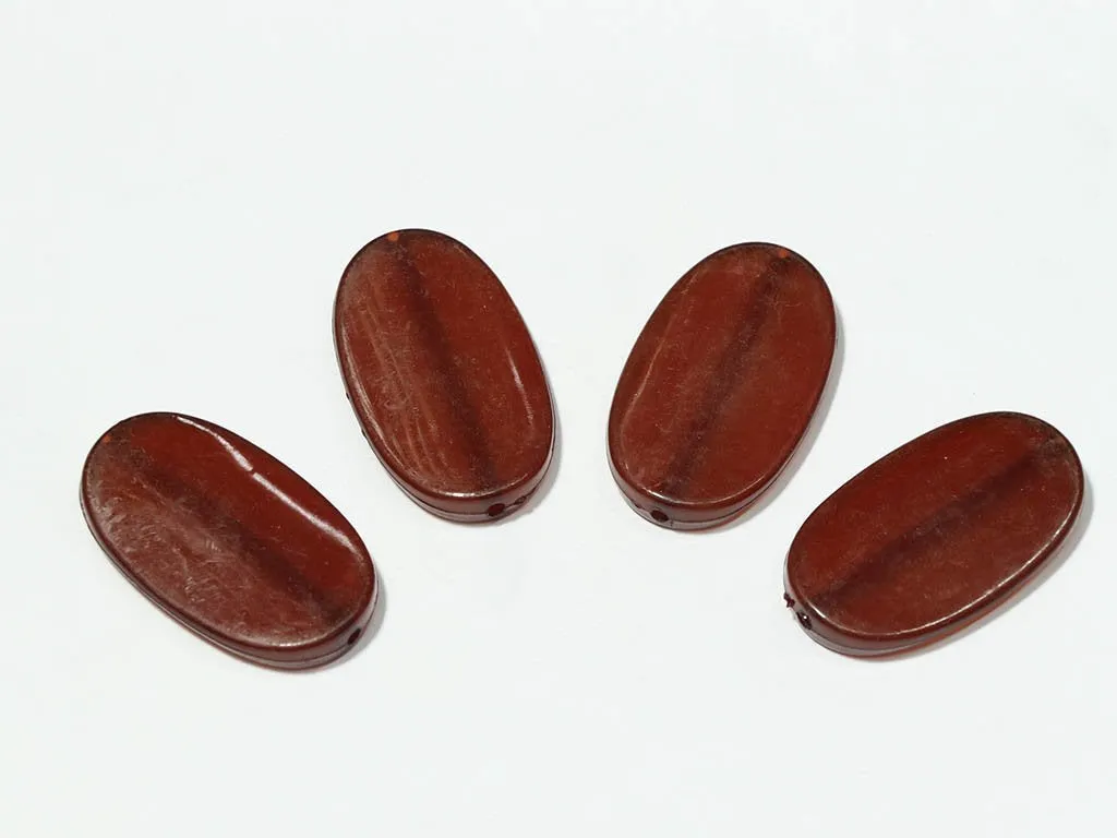 Dark Brown Oval Plastic Beads - 50x30 mm