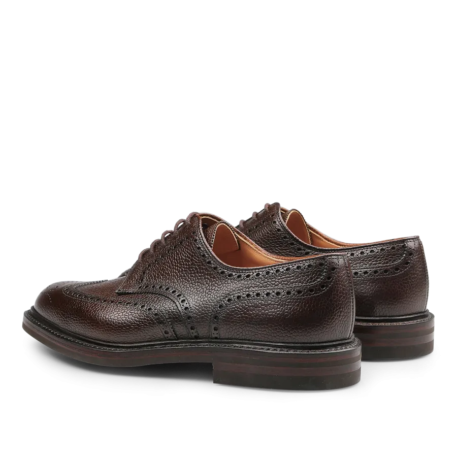 Dark Brown Scotch Grain Leather Pembroke Brogues