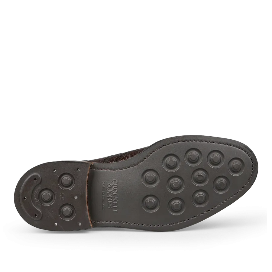 Dark Brown Scotch Grain Leather Pembroke Brogues