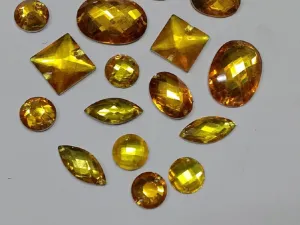 Dark Golden Assorted 2 Hole Plastic Stones
