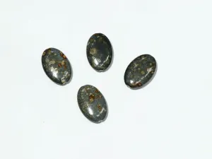 Dark Gray Designer Oval Plastic Beads - 40x25 mm