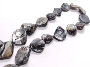 Dark Gray Uneven Designer Shell Beads