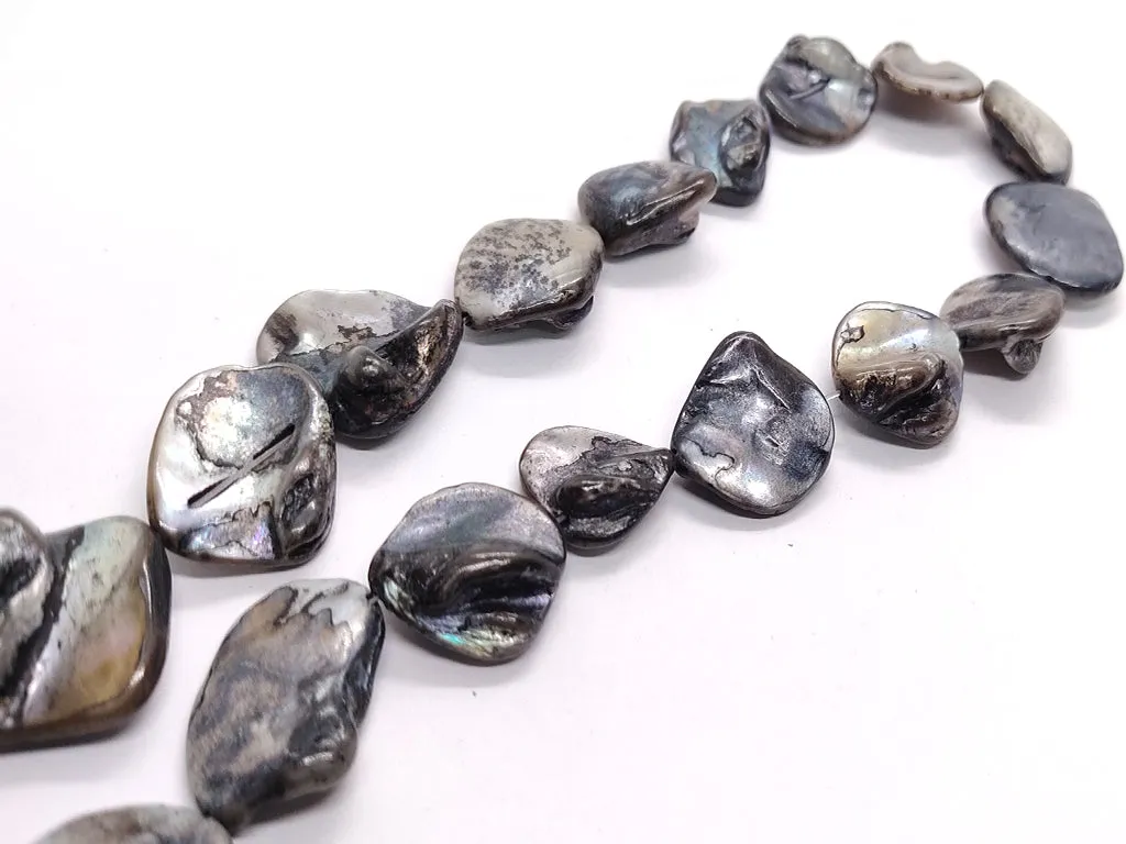 Dark Gray Uneven Designer Shell Beads