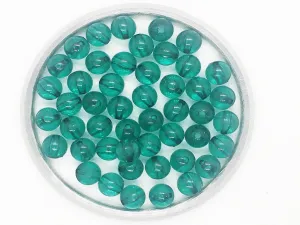 Dark Green Circular Plastic Beads- 8 mm
