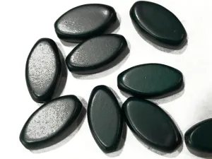 Dark Green Oval Plastic Bead (19x10 mm)
