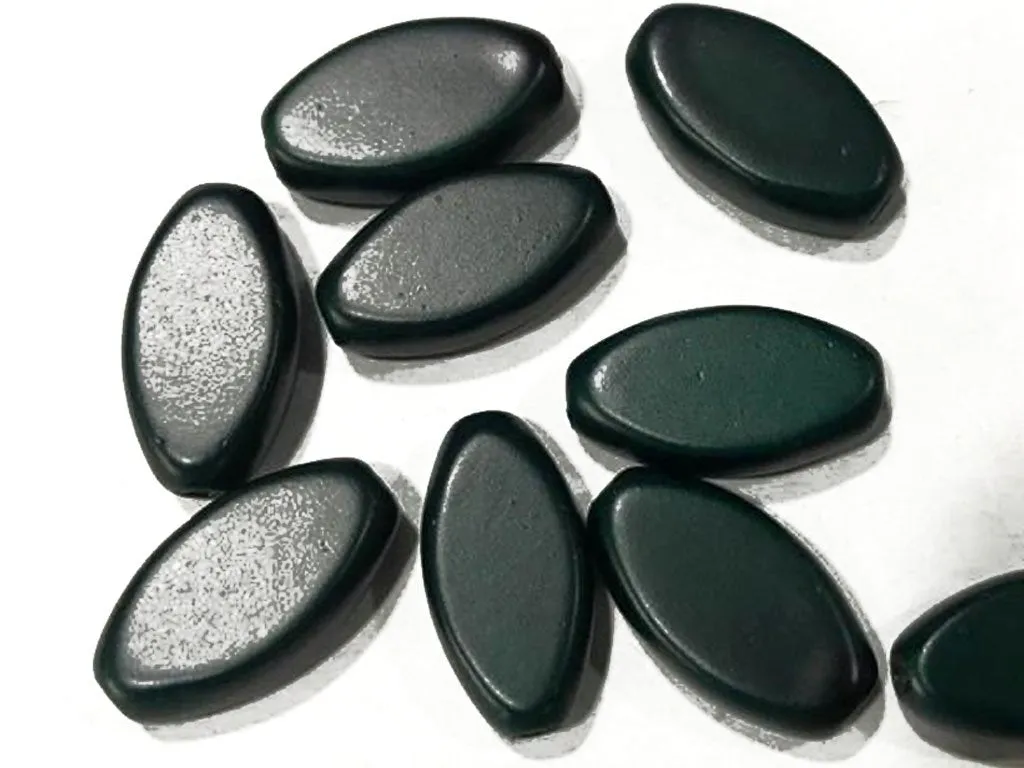 Dark Green Oval Plastic Bead (19x10 mm)