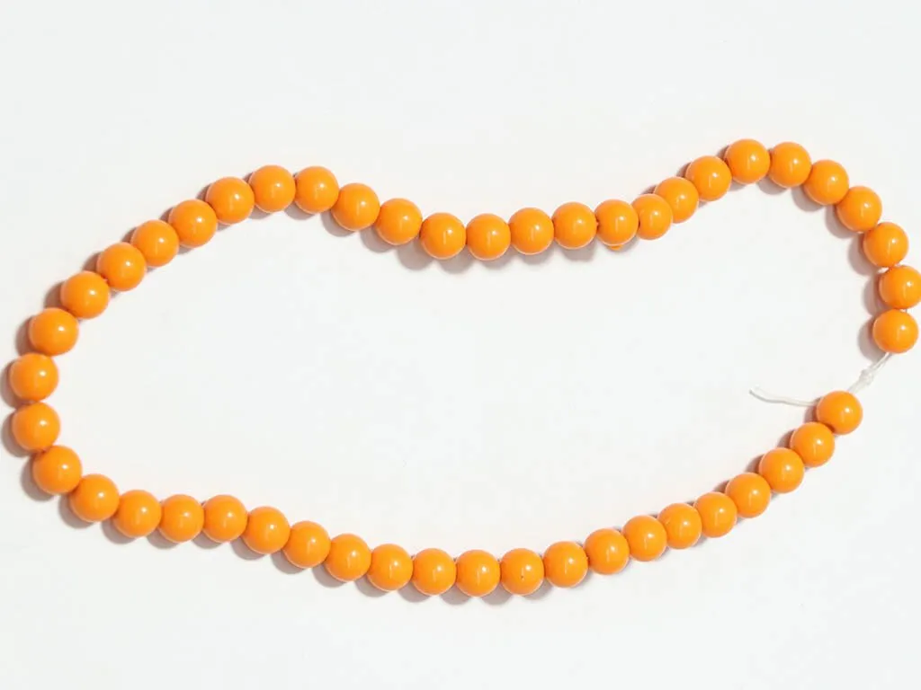 Dark Orange Circular Plastic Beads - 8 mm