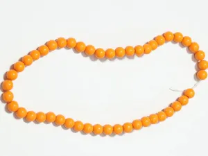 Dark Orange Circular Plastic Beads - 8 mm