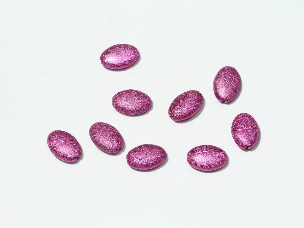 Dark Pink Designer Oval Plastic Beads - 20x14 mm