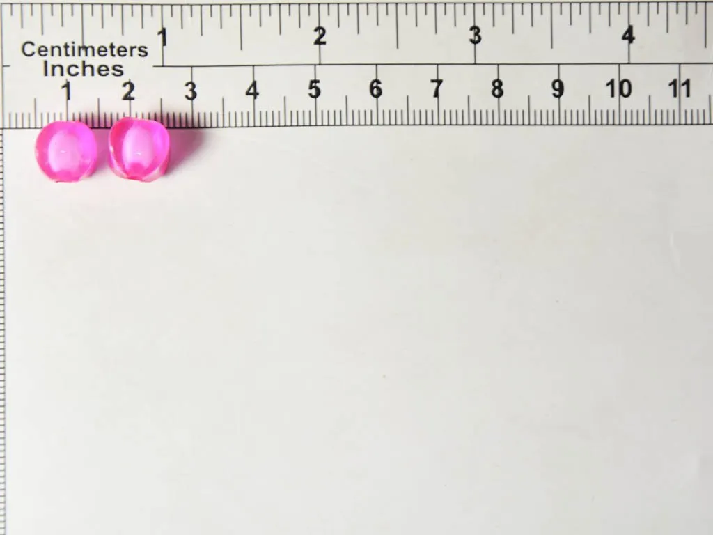 Dark Pink Twisted Cuboidal Plastic Beads