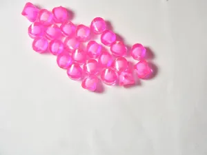 Dark Pink Twisted Cuboidal Plastic Beads