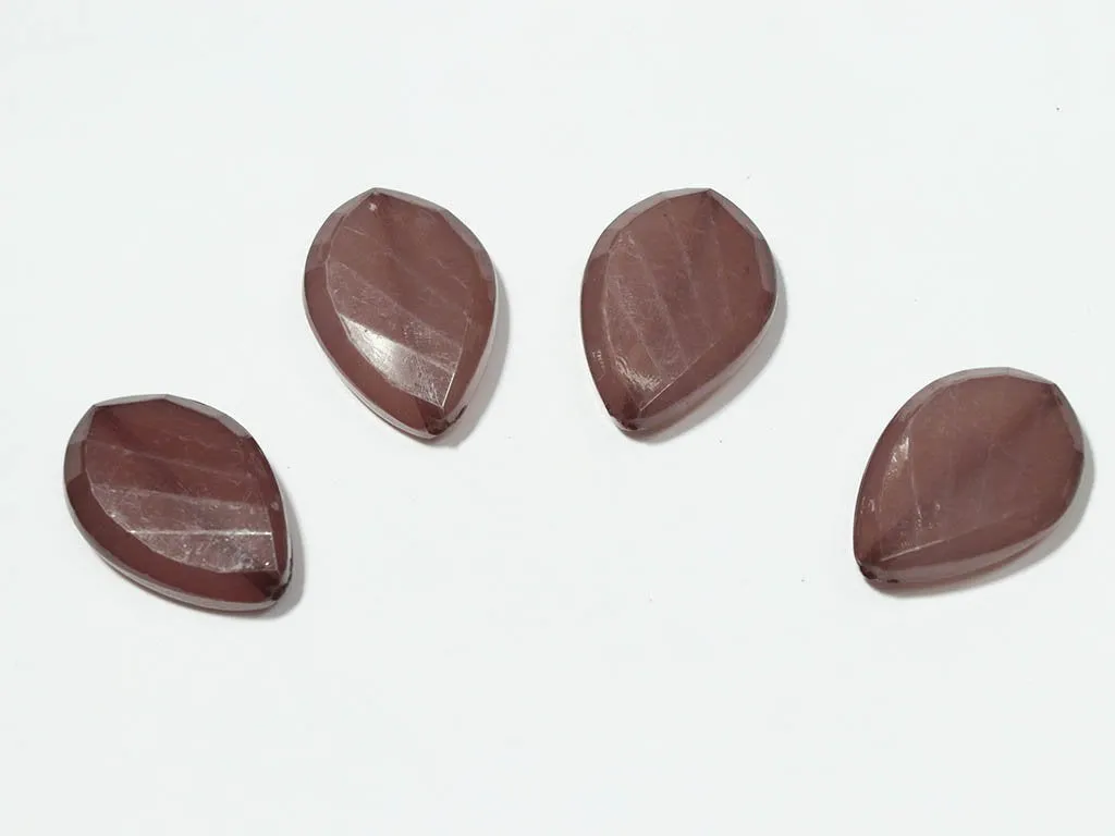 Dark Purple Drop Plastic Beads - 40x28 mm