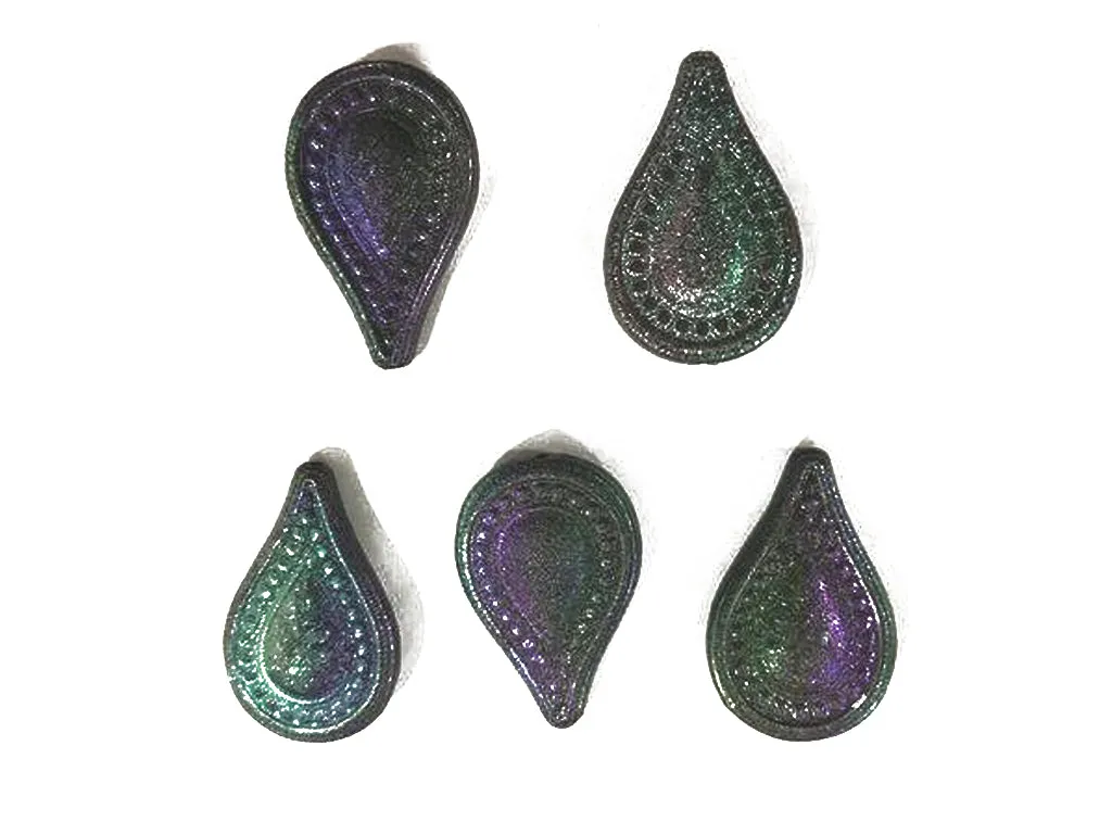 Dark Rainbow Drop Plastic Bead