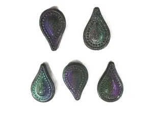 Dark Rainbow Drop Plastic Bead
