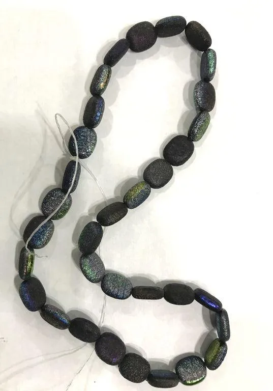 Dark Rainbow Oval Plastic Beads (14x11 mm)