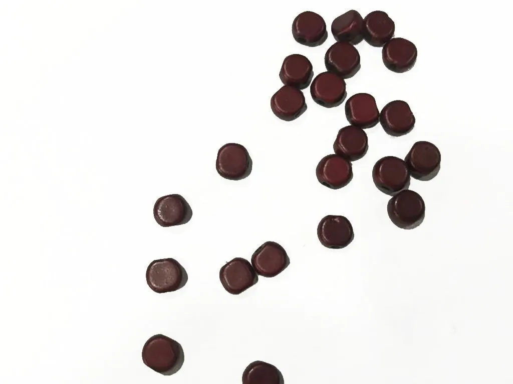 Dark Red Circular Plastic Bead (6 mm)