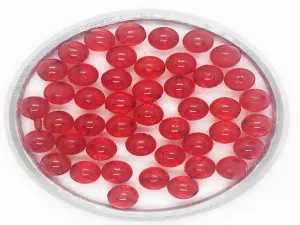Dark Red Circular Plastic Beads- 8 mm