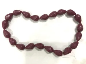 Dark Red Drop Plastic Beads (18x12 mm)