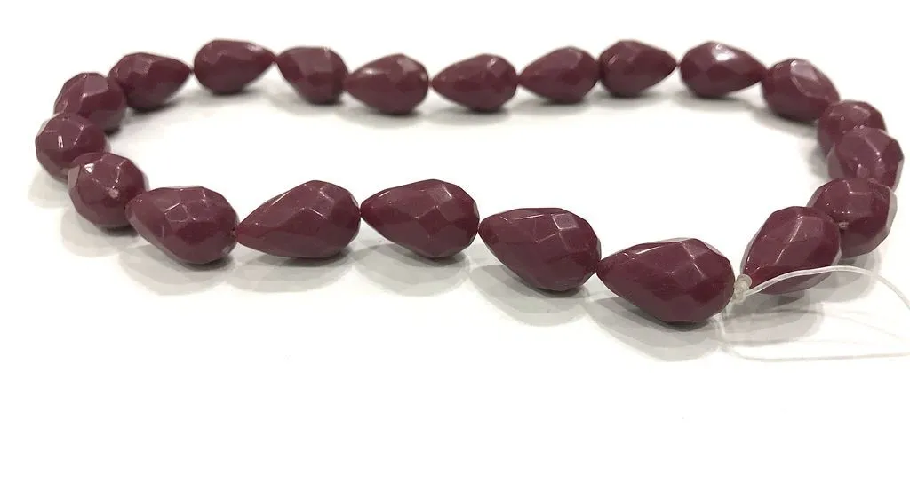 Dark Red Drop Plastic Beads (18x12 mm)