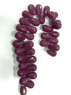 Dark Red Drop Plastic Beads