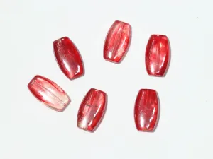 Dark Red Oval Designer Plastic Beads - 28x16 mm