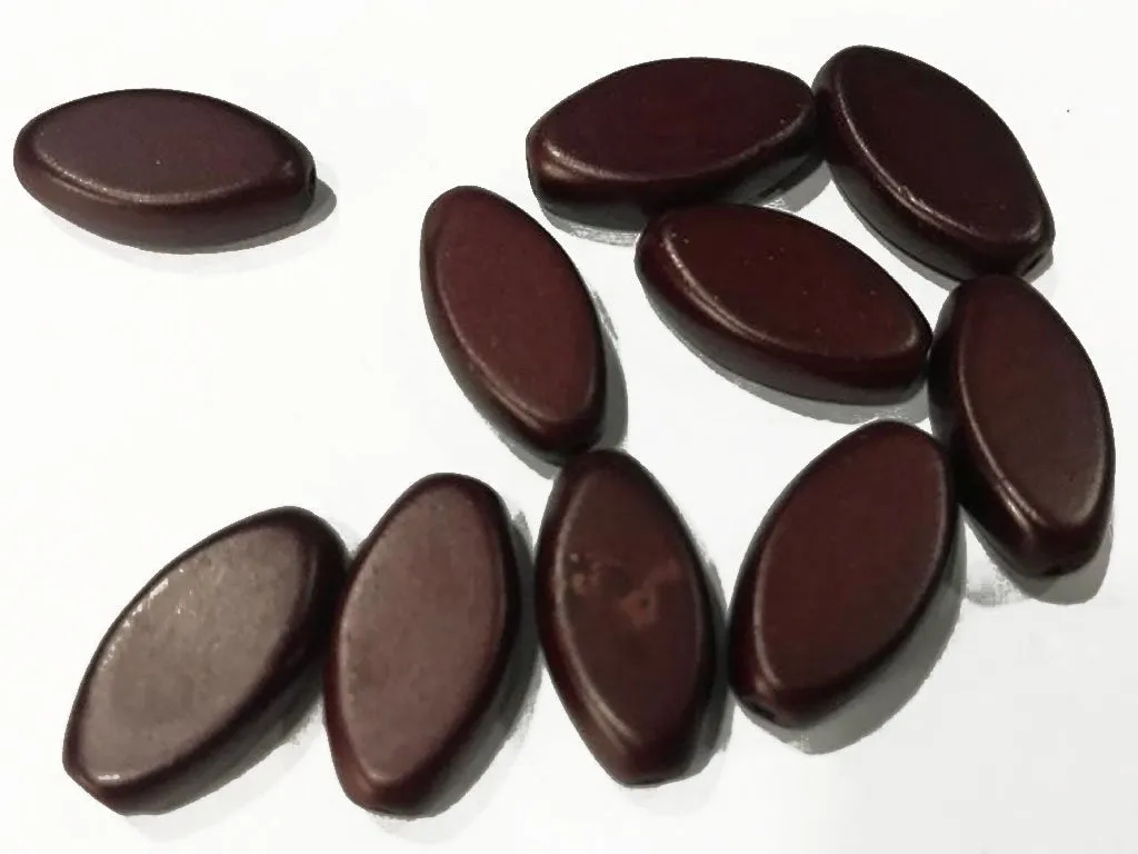 Dark Red Oval Plastic Bead (19x10 mm)