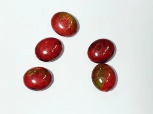 Dark Red Oval Plastic Beads - 24x20 mm