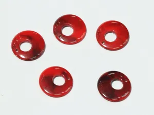 Dark Red Ring Plastic Beads - 25 mm