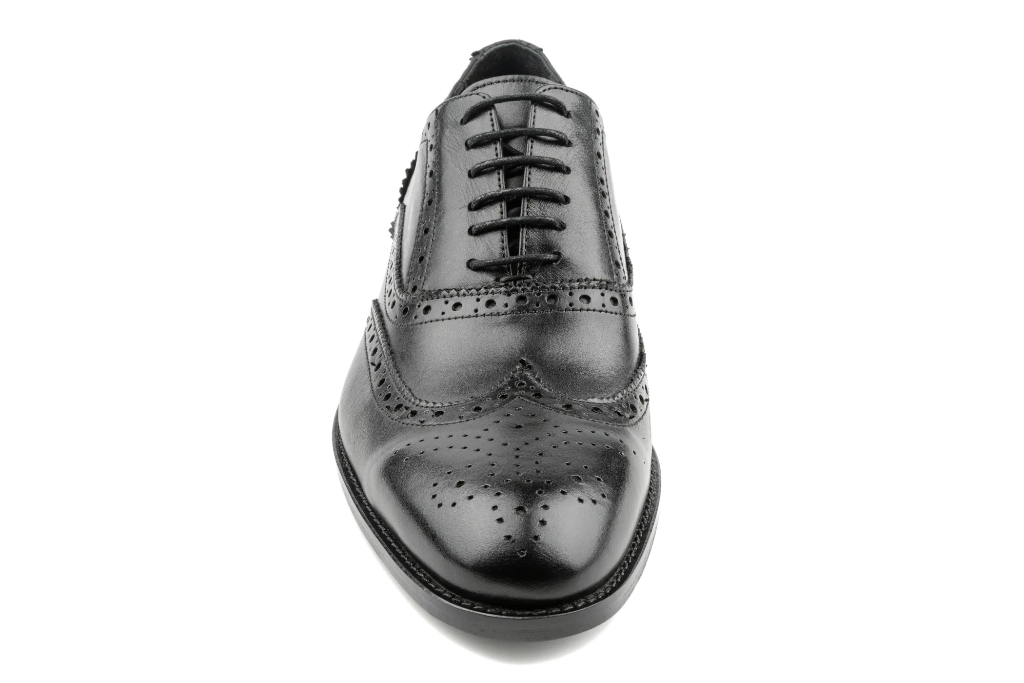 Debbano Chi Classic Wingtip Shoes, Men's Black Oxford Shoes, Crust Leather Oxford Shoes, Winged Tip Dress Shoes, Oxford Brogues for Men