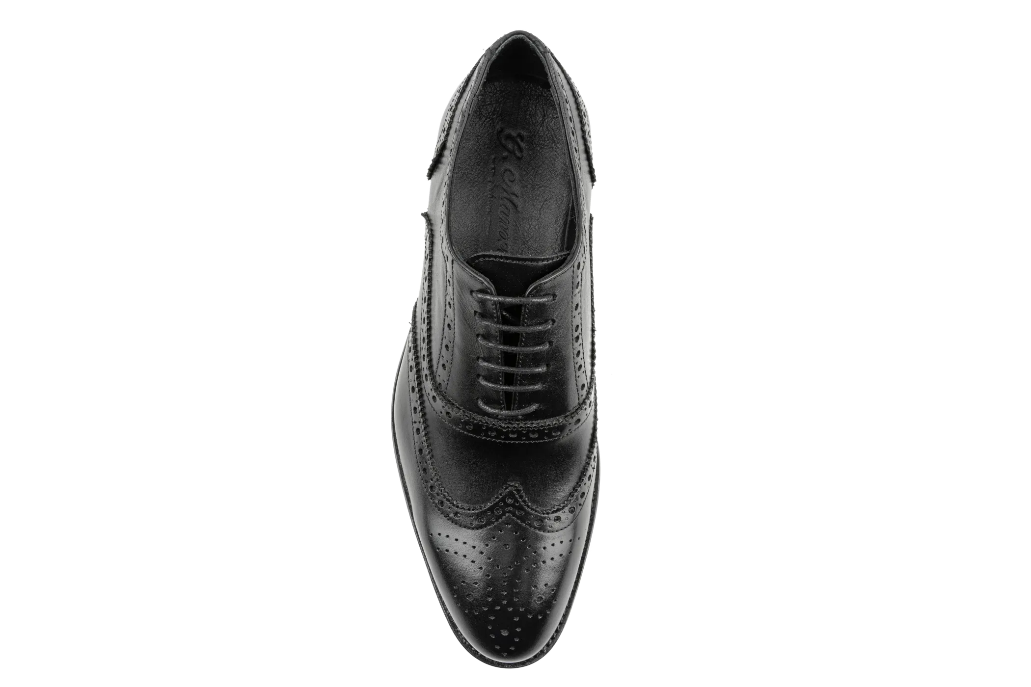 Debbano Chi Classic Wingtip Shoes, Men's Black Oxford Shoes, Crust Leather Oxford Shoes, Winged Tip Dress Shoes, Oxford Brogues for Men