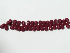 Deep Maroon Designer Drop Plastic Beads - 16x10 mm