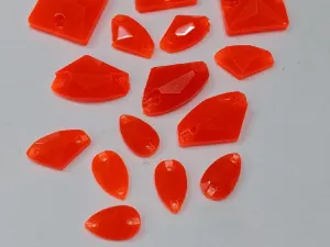 Deep Orange Assorted 2 Hole Plastic Stones