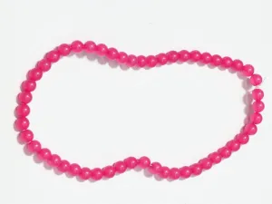 Deep Pink Transparent Circular Plastic Beads - 8 mm
