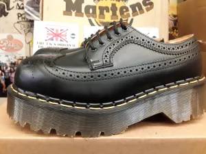 Dr Martens Black Envy sole Platform made in England  black 5 eye brogue size 6