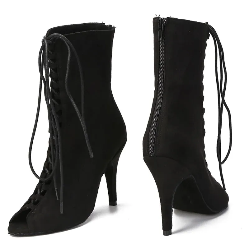 DS Women's Suede Customized Heel Dance Boots Heels Dance Jazz Dance Shoes